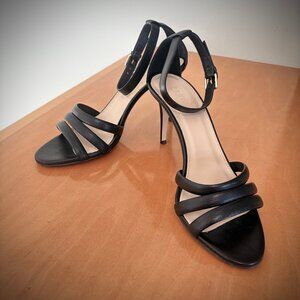 J. Crew Black Ankle Strap Tubolar Boyd Leather Sandals, 6.5M